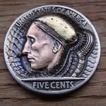 'Wizard from Outer Space' Hobo nickel carving 1
