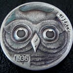'Owl' Hobo nickel carving 1aa