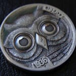 'Owl' Hobo nickel carving 2a